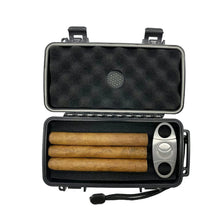 Charger l'image dans la galerie, シガー ケース 簡易 ヒュミドール 完全密閉 防水 葉巻 5本収納可能 旅行 自宅 保管 持ち運び バー BAR ポータブル 携帯用 シガーケース リラックス 大人の嗜み 防水防塵 カッコいい 大人 男性 ギフト 贈り物 プレゼント BOX ボックス (シガーツールは付属しません)