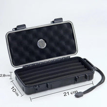 Charger l'image dans la galerie, シガー ケース 簡易 ヒュミドール 完全密閉 防水 葉巻 5本収納可能 旅行 自宅 保管 持ち運び バー BAR ポータブル 携帯用 シガーケース リラックス 大人の嗜み 防水防塵 カッコいい 大人 男性 ギフト 贈り物 プレゼント BOX ボックス (シガーツールは付属しません)