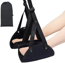 Load images into the gallery viewer,フットレスト 足置き 人気商品 旅行 トラベル 飛行機 足らくらく 収納袋付き ハンモック セパレート 機内 リラックス 海外旅行 トラベル オフィス 車用 新幹線 夜行バス デスク 収納パック付き 折りたたみ式 エコノミー 症候群 予防 対策 足らくちん 携帯用 コンパクト 軽い