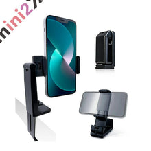 Load images into the gallery viewer,スマホホルダー コンパクト 軽量 ハンズフリー 便利 いつでもどこでも スマホスタンド 折りたたみ 角度調整 縦置き 横置き 角度調整可能 360度回転 機内 車内 車載 テレワーク オンライン授業 ベビーカー 自撮り スマホ スタンド ホルダー 挟む 簡単装着 会社 自宅