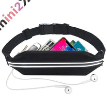 Load images into the gallery viewer,ウエストポーチ ランニング ポーチ スマホ 大容量 軽量 防水 揺れない イヤホンホール付き 便利 コンパクト 反射素材 伸縮