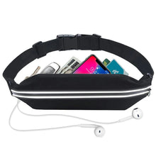 Load images into the gallery viewer,ウエストポーチ ランニング ポーチ スマホ 大容量 軽量 防水 揺れない イヤホンホール付き 便利 コンパクト 反射素材 伸縮