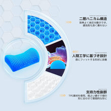 Load images into the gallery viewer,枕 ゲルクッション 首枕 neck pillow くびまくら 頸部軽くなる ネックピロー ハニカム構造 蒸れない 使いやすい