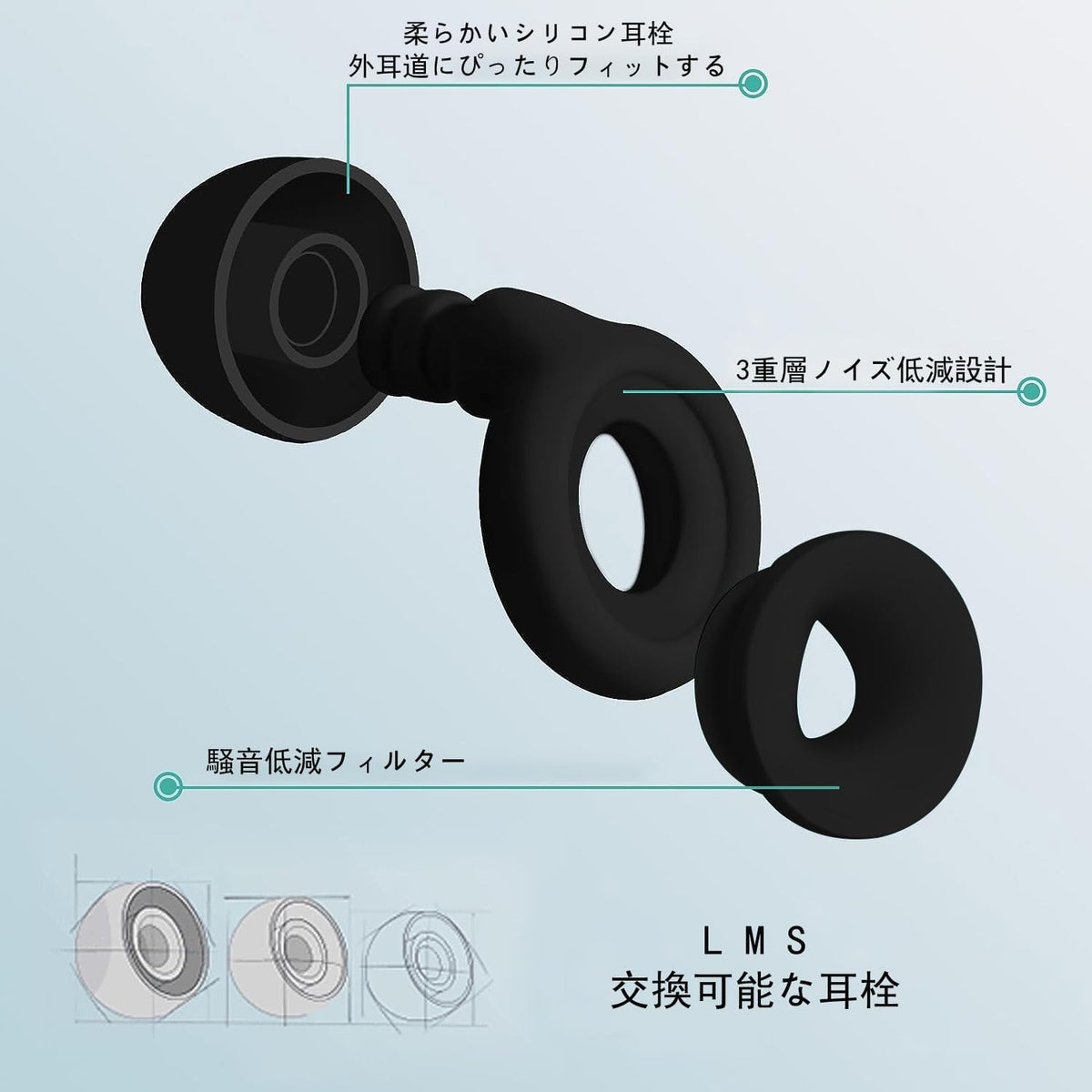 耳栓 集中 睡眠 遮音 ノイズ低減 40dB 快眠 安眠グッズ 騒音対策