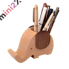 Load images into the gallery viewer,象さん 可愛い ペン立て 自然 木目 木製 安全 ペンスタンド ペン入れ おしゃれ ぺんたて 天然木 無垢 木目 可愛い 象 デザイン 鉛筆立て 卓上収納