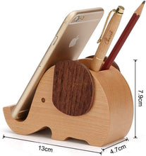 Load images into the gallery viewer,象さん 可愛い ペン立て 自然 木目 木製 安全 ペンスタンド ペン入れ おしゃれ ぺんたて 天然木 無垢 木目 可愛い 象 デザイン 鉛筆立て 卓上収納