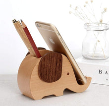 Load images into the gallery viewer,象さん 可愛い ペン立て 自然 木目 木製 安全 ペンスタンド ペン入れ おしゃれ ぺんたて 天然木 無垢 木目 可愛い 象 デザイン 鉛筆立て 卓上収納