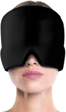 Charger l'image dans la galerie, ジェル マスク 温め 冷やし 両用 安眠 熟睡 頭痛 偏頭痛 対策 帽子 緊張 緩和 キャップ 癒し 副鼻腔 ストレス緩和 冷湿布 冷蔵庫 二重構造 新タイプ 黒 ブラック