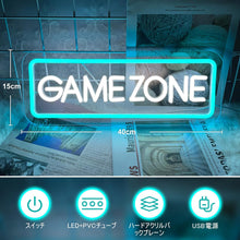 Load images into the gallery viewer,(新品アウトレット 傷有り) GAME ZONE ネオンサイン ゲーマー ネオンライト ゲームゾーン LED ネオン サイン ゲームルーム インテリア バー パブ 面白い 家具 子供 部屋 ギフト 贈り物 プレゼント ディスプレイ 照明 ゲーミング オシャレ おしゃれ スタイリッシュ ゲーム