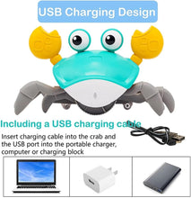 Load images into the gallery viewer,(箱潰れ有り) ウォーキング カニ 玩具 知育 おもちゃ 【手をかざすと動く方向を変える】 子供 子ども ペット 犬 猫 イヌ ネコ 大喜び 大反響 夢中になる 楽しい 音楽 ライト 付き 可愛い 男の子 女の子 インスタグラム キッズ プレゼント 人気 知育玩具 カニおもちゃ 充電