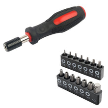 Load images into the gallery viewer,ビットセット バイク 自転車 車 1/4 六角ドライバー ハンドル セキュリティ トルクスビット セット 14本組 磁気ドライバー 電動ドライバー インパクト ビットホルダー セルフロック ドライバー ビットソケット レンチツール T5~T40 対応 対応 工具 プロ 耐タンパー 簡単