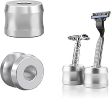 Load images into the gallery viewer,2個 セット 安全 歯ブラシ カミソリ シェービング スタンド 直径 18.5mm 男性 女性 用 浴室 バスルーム カウンター トップ用 ジレット マッハ 3 対応 剃刀 インテリア 生活 雑貨 お風呂 収納 シンプル オシャレ コンパクト 簡単 便利 シルバー 清潔 おしゃれ インテリア