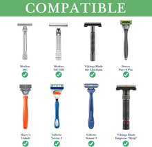 Load images into the gallery viewer,2個 セット 安全 歯ブラシ カミソリ シェービング スタンド 直径 18.5mm 男性 女性 用 浴室 バスルーム カウンター トップ用 ジレット マッハ 3 対応 剃刀 インテリア 生活 雑貨 お風呂 収納 シンプル オシャレ コンパクト 簡単 便利 シルバー 清潔 おしゃれ インテリア