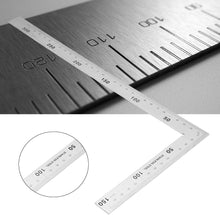 将图片加载到图库查看器,直角定規 プロ用 作業 DIY 図面 300mm × 150mm L形 ステンレス鋼 両面用 曲尺 矩尺 指矩 木工定規 建設定規 L字定規 90度 アングルルーラー 測定 レイアウト ツール 両面角度定規 測定工具 アングル スクエアルーラー 定規 木工ツール 学習用品 建築 鉄工 用 大工技師用
