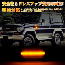 Load images into the gallery viewer,サイドマーカー LED ライト 左右 セット トヨタクルーザー ランドクルーザー ハイラックス など トヨタ 車種 対応 12V 車 用品 LEDサイドマーカー ランプ 点滅 タイプ 視認性 向上 安全 省エネ 高輝度 防水 耐久性 長寿命 カー用品 カプラーオン接続 簡単 取付