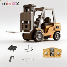 Charger l'image dans la galerie, ミニ フォークリフト ラジコン カー 1/64スケール 充電式 リモコン 車 RCカー 遠隔 操作 2.4GHz 最高スピード4KM/h 前後左右 バックや昇降機能など多機能 建設車両 エンジニアリング車両 室内遊び デスクトップ 子供 プレゼント 大人 上司 同僚 おもちゃ 玩具 インテリア