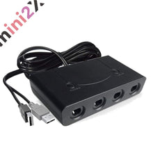 Load images into the gallery viewer,GCコントローラー 接続タップ ニンテンドースイッチ 外付け 4ポート Nintendo Switch WiiU PC 対応 変換 アダプター ゲームキューブ コントローラー スマブラ 大乱闘スマッシュブラザーズ 対応 連射機能 TURBO HOMEボタン 搭載 振動 4人対戦 2台連結 最大8人対戦 周辺機器