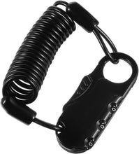 Load images into the gallery viewer,頑丈 ロック 駐車 ヘルメット ワイヤー ロープ 付き ヘルメットホルダー ヘルメットロック 盗難防止 携帯 バイク 自転車 オートバイ カート スーツケース ツールボックス 鞄 バックパック カバン リュック トランクケース ロック 防犯 カラビナ式 暗証番号 鍵 簡易 安全