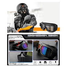 Load images into the gallery viewer,バイク ゴーグル メガネ対応 オートバイ シールド 保護 メガネ 柔軟 広い視野 UVカット 防風 防塵 耐衝撃 耐久性 曇り止 軽量 使いやすい メガネ 対応 サングラス ヘルメット 対応 アウトドア スポーツ 登山 スキー ツーリング サイクリング スノーボード 自転車 ロード