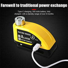 Load images into the gallery viewer,バイク ロック ディスクロック 防水 防塵 防錆 安心 耐久性 110db 大音量 アラーム 盗難防止 バイク ロック チェーン 7mm オートバイ 自転車 スクーター 原付 アウトドア サイクリング ツーリング お出かけ 旅行 日帰り 通勤 通学 野外 ディスク ブレーキ セキュリティ