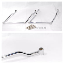 Load images into the gallery viewer,汎用 サイドバッグ サポート 2組セット オートバイ アクセサリー 改装 メタル製 メッキ サイドバッグラック サドル バッグ サポート ステー クローム アメリカン ハーレー シャドウ スティード エリミネーター ドラックスター バイク アウトドア ツーリング お出かけ 旅行