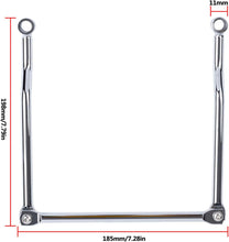 Load images into the gallery viewer,汎用 サイドバッグ サポート 2組セット オートバイ アクセサリー 改装 メタル製 メッキ サイドバッグラック サドル バッグ サポート ステー クローム アメリカン ハーレー シャドウ スティード エリミネーター ドラックスター バイク アウトドア ツーリング お出かけ 旅行