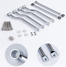 Load images into the gallery viewer,汎用 サイドバッグ サポート 2組セット オートバイ アクセサリー 改装 メタル製 メッキ サイドバッグラック サドル バッグ サポート ステー クローム アメリカン ハーレー シャドウ スティード エリミネーター ドラックスター バイク アウトドア ツーリング お出かけ 旅行