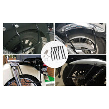 Load images into the gallery viewer,汎用 サイドバッグ サポート 2組セット オートバイ アクセサリー 改装 メタル製 メッキ サイドバッグラック サドル バッグ サポート ステー クローム アメリカン ハーレー シャドウ スティード エリミネーター ドラックスター バイク アウトドア ツーリング お出かけ 旅行
