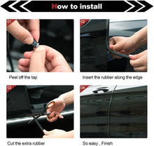 Load images into the gallery viewer,車 ドア モール 車用 ドアエッジ プロテクター 5m 衝突 擦り傷 防止 騒音遮断 鋼片内蔵 U型 ドアエッジプロテクター 高分子 ゴム素材 接着剤 工具 不要 取付簡単 はめて不要部分は切るだけ セダン トラック SUV ATV ボート用 シール ドライブ お出かけ アウトドア 旅行