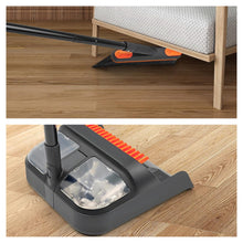 Load images into the gallery viewer,ほうき ちりとり セット 約 108cm ~ 138cm 伸縮 取り外し 可能 使いやすい ハンドル 180度 回転するヘッド ロングハンドル 軽量 自立 コンパクト 収納 掃除 道具 便利 室内 玄関 庭 最適 塵取り 使いやすい 腰痛 対策 ブラックオレンジ 自宅 オフィス 室内 室外 簡単 収納