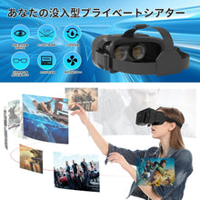 Load images into the gallery viewer,VRゴーグル オープンパネル設計 プラグアンドプレイ VR ヘッドセット 3D パノラマ 体験 1080P 超広角 120°視野角 スマホ 非球面光学レンズ 焦点 瞳孔距離 調節可能 装着感 良い メガネ 対応 通気性 軽量 4.7~6.5 iPhone android アイフォン アンドロイド などスマホ対応