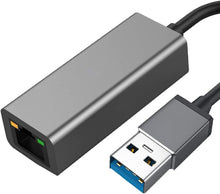 画像をギャラリービューアに読み込む, 有線LAN アダプター USB3.0 LAN グレー 変換 アダプター 1Gbps 高速 通信 中継 RJ45 USB LAN 変換アダプター Windows Mac OS Linus 等 対応 1000Mbps 超高速通信 USB-A アルミ合金 【 Nintendo Switch スイッチ 動作確認済み 】ゲーム PC LEDライト ゲーミング