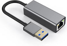 画像をギャラリービューアに読み込む, 有線LAN アダプター USB3.0 LAN グレー 変換 アダプター 1Gbps 高速 通信 中継 RJ45 USB LAN 変換アダプター Windows Mac OS Linus 等 対応 1000Mbps 超高速通信 USB-A アルミ合金 【 Nintendo Switch スイッチ 動作確認済み 】ゲーム PC LEDライト ゲーミング