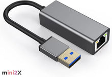 画像をギャラリービューアに読み込む, 有線LAN アダプター USB3.0 LAN グレー 変換 アダプター 1Gbps 高速 通信 中継 RJ45 USB LAN 変換アダプター Windows Mac OS Linus 等 対応 1000Mbps 超高速通信 USB-A アルミ合金 【 Nintendo Switch スイッチ 動作確認済み 】ゲーム PC LEDライト ゲーミング
