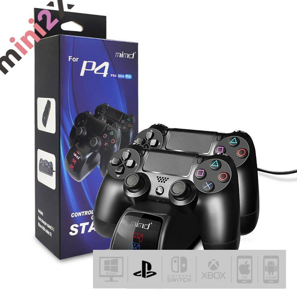 PS4 控制器2 个充电器同时兼容PlayStation 4 Pro Slim DUAL SHOCK4 
