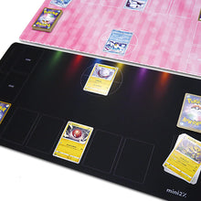 Charger l'image dans la galerie, ラバー プレイマット バトルフィールド ( TCG ポケモンカードゲーム用レイアウト) ハーフ 黒 30×60cm ケース付き カードゲーム カードサプライ ゲームグッズ