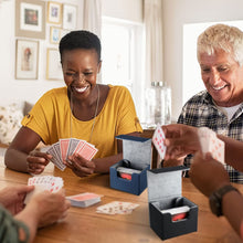 Load images into the gallery viewer,高級 レザー調 デッキケース トレカ トレーディングカード 約100枚収納 PU レザー 調 オシャレ 防水 カードケース ホルダー