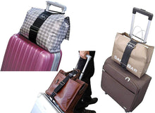 Charger l'image dans la galerie, キャリーケース 旅行鞄 固定ベルト バッグ 旅行カバン スーツケース 便利 ガジェット 便利 グッズ ブラック 黒 25-35(調節