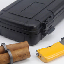 Charger l'image dans la galerie, シガー ケース 簡易 ヒュミドール 完全密閉 防水 葉巻 5本収納可能 旅行 自宅 保管 持ち運び バー BAR ポータブル 携帯用 シガーケース リラックス 大人の嗜み 防水防塵 カッコいい 大人 男性 ギフト 贈り物 プレゼント BOX ボックス (シガーツールは付属しません)