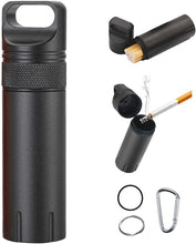 Charger l'image dans la galerie, 完全密閉 タバコ 匂い漏れ シャットアウト 密閉 携帯灰皿 自宅 アウトドア ビジネス おしゃれ スリム におわない 持ち運び 便利 完全防水 携帯 灰皿 野外 キーホルダー カラビナ付き 耐湿防圧 超軽量 丈夫 頑丈 アルミ CNC精密加工 持ち運び ポータブル コンパクト 吸い殻