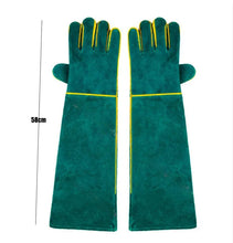 画像をギャラリービューアに読み込む, ペットグローブ 噛みつき防止 ロング 牛革 保護手袋 58cm 耐熱グローブ 作業用 庭 仕事 手袋 犬 猫 爬虫類 ペット 噛みつき