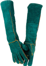 画像をギャラリービューアに読み込む, ペットグローブ 噛みつき防止 ロング 牛革 保護手袋 58cm 耐熱グローブ 作業用 庭 仕事 手袋 犬 猫 爬虫類 ペット 噛みつき