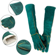 画像をギャラリービューアに読み込む, ペットグローブ 噛みつき防止 ロング 牛革 保護手袋 58cm 耐熱グローブ 作業用 庭 仕事 手袋 犬 猫 爬虫類 ペット 噛みつき