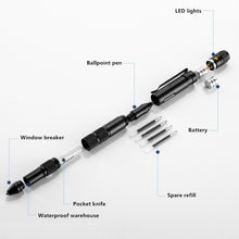 Charger l'image dans la galerie, タクティカル ペン ボールペン ミリタリー 護身用 ライト 防災 夜間 防犯 軍用 多機能 - mini2x_store(ミニツーストア)