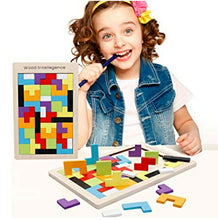 画像をギャラリービューアに読み込む, かわいい テトリス パズル 環境にやさしい 木製 ジグソーパズル 知育玩具 - mini2x_store(ミニツーストア)