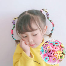 Charger l'image dans la galerie, ヘアゴム 100本入り 大容量 おしゃれ かわいい ミニサイズ 子供 髪 ゴム こども 赤ちゃん 用 髪 留め 髪ゴム