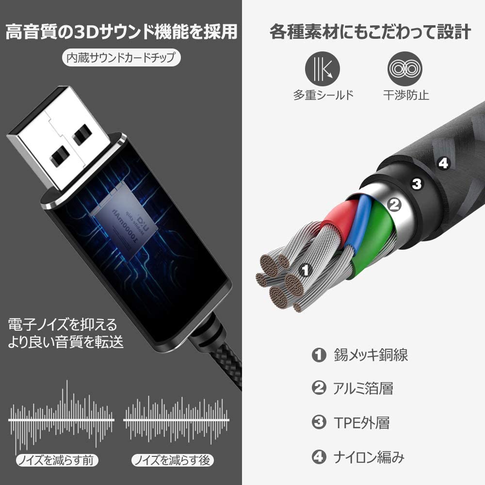 通話対応 【お気に入りのイヤホンをUSBに変換】 USB to 3.5ｍｍ 変換 アダプタ 変換アダプタ ヘッドホン マイク イヤホン ゲー –  mini2x_store(ミニツーストア)