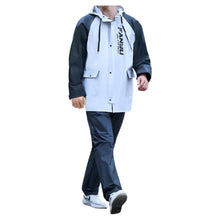 将图片加载到图库查看器，新品アウトレット品 レインウェア 上下セット 作業着 男女兼用 ロング 撥水 自転車 バイク 通勤 通学 レインウェア 防水 防風 耐久 豪雨梅雨対策 反射シート付き レインウェア カッパ 雨具 レディース メンズ アウトドア 旅行 お出かけ バイク 登山 釣り 除雪 完全防水

