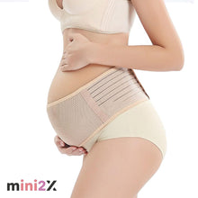 Load images into the gallery viewer,マタニティ ベルト 腰痛 対策 妊婦 腹帯 妊婦帯 骨盤ベルト 姿勢 体 楽になる サポート 産後 産前 ベルクロ マジックテープ サイズ 調整 可能 腰 腹部 着脱 簡単 伸縮性 メッシュ 素材 通気性 快適 目立たない ベージュ 出産 赤ちゃん 子供 子ども プレゼント 思いやり
