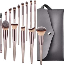 Load images into the gallery viewer,プロ御用達 メイク ブラシ 14本 セット 化粧 ポーチ 付き 化粧ブラシ メイクブラシ 高級繊維毛 柔らかい メイク筆 多機能 メイクセット コンシーラーブラシ アイシャドーブラシ ファンデーションブラシ 敏感肌 持ち運び 出張 便利 旅行 レディース 女の子 女性 贈り物
